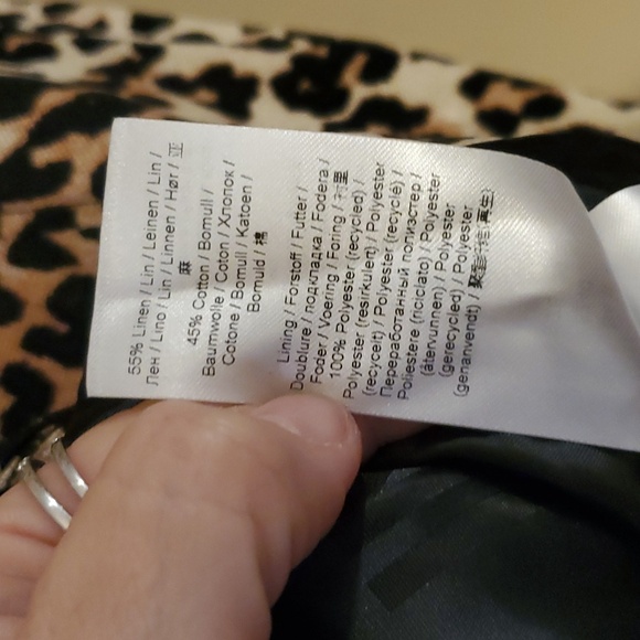 Ganni Leopard Print Linen Cotton Jacket Size 4 NWT'S - Picture 11 of 15